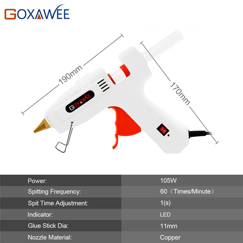 Goxawee 34 шт. высокотемпературный термоклеевой пистолет с 11 мм клеевые палочки промышленные мини-инструменты для ремонта дома DIY Набор клеевого пистолета