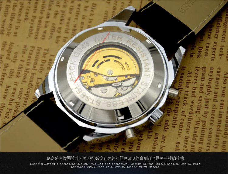 Роскошные скелетные Мужские механические часы reloj hombre водонепроницаемые