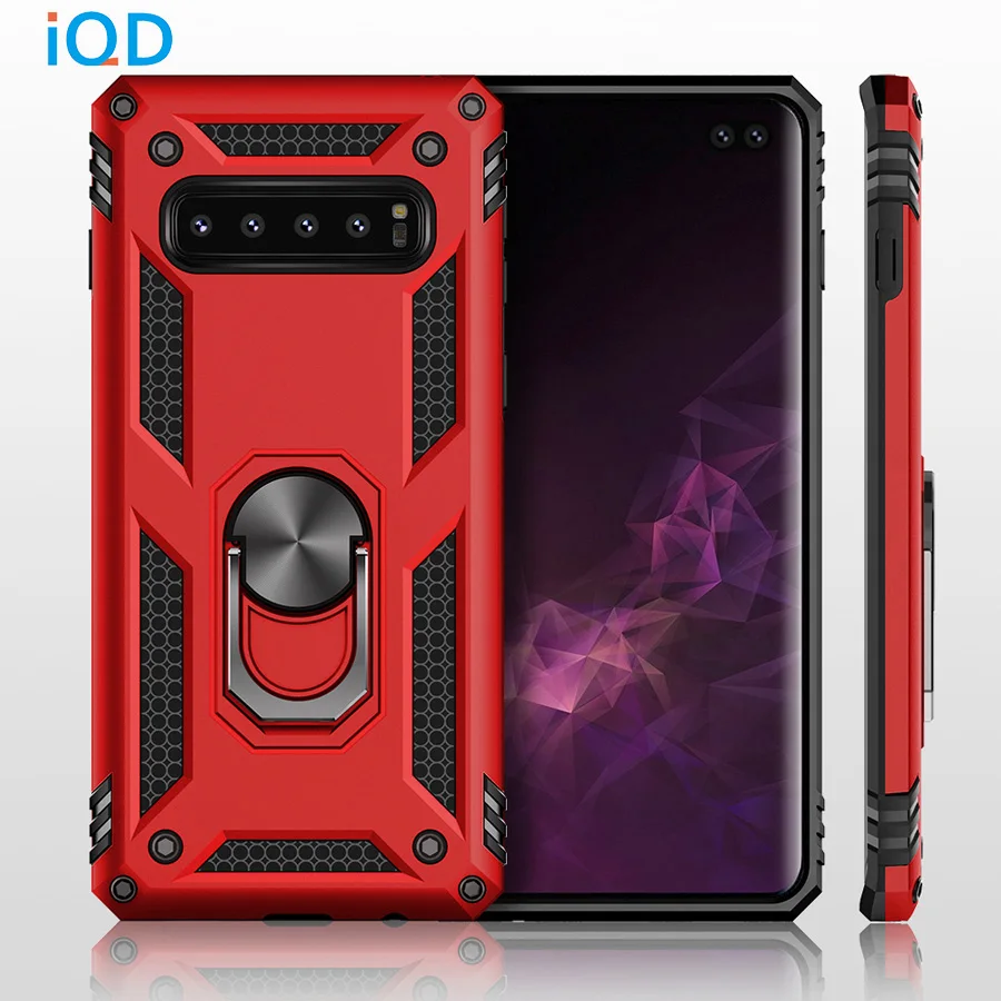 

IQD Stand Case for Galaxy S10e S10 Plus Cover Rotating Metal Hidden Car Adsorption for Samsung M20 M10 Note 9 8 A70 Phone Cases