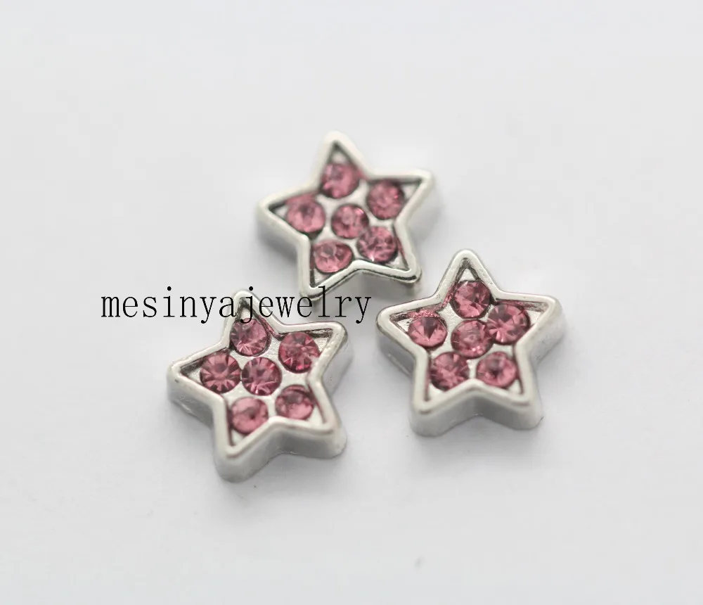 10 шт Розовый пионт звезда плавающие амулеты для стеклянного медальона
