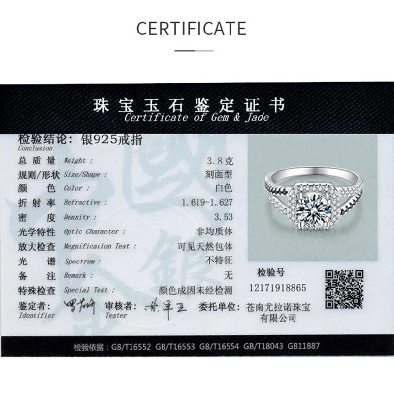 

[BLACK AWN] Wedding Rings for Women Genuine 925 Sterling Silver Jewelry Black&White Stone Square Femme Ring Bijoux Bague C218
