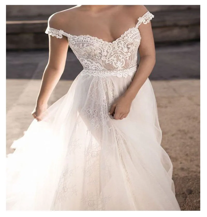 LORIE Boho 2019 сексуальное свадебное платье со шлейфом А силуэта с аппликацией от