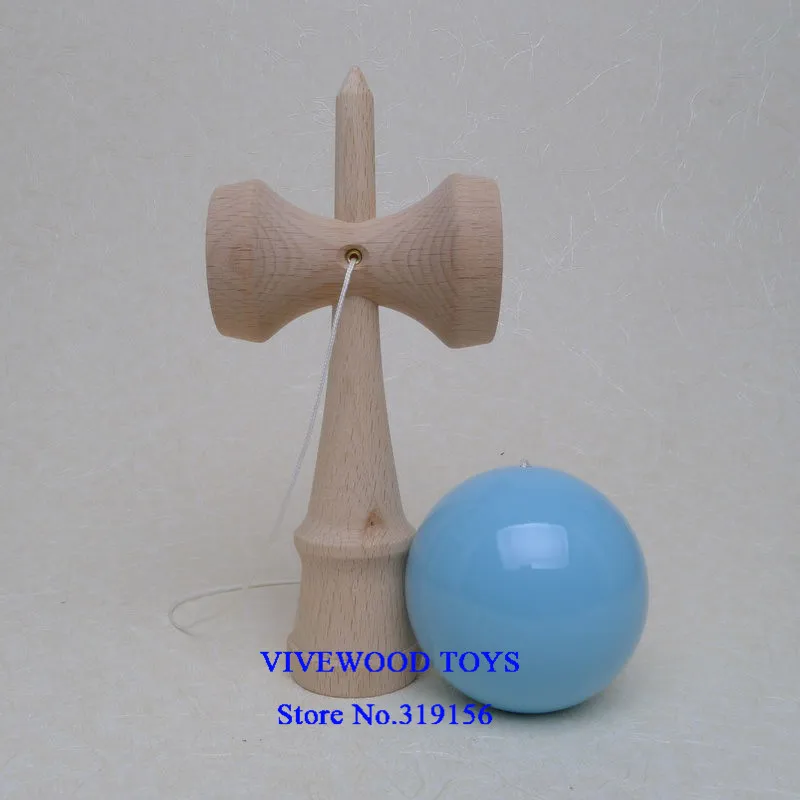 Глянцевая Kendama с полиуретановым покрытием краски, традиционный Kendama, стандартный 18 см, 10 цветов на выбор, Классический PU Kendama, дешевле Kendama - Цвет: Sky Blue PU Kendama