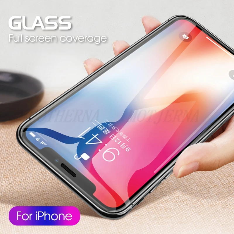 Для Apple Phone X Glass 9D противоударное закаленное стекло для iPhone 7 8 6 6s Plus XS XR полное