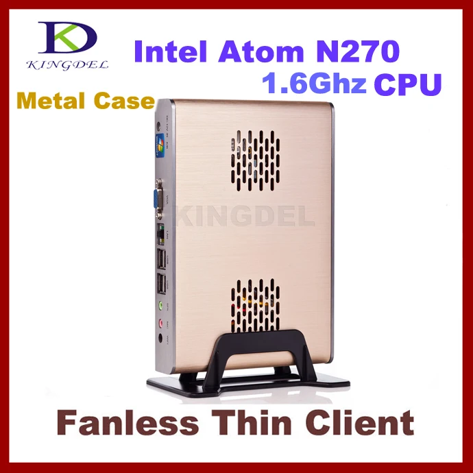 2016 новый безвентиляторный тонкий клиент Мини-компьютер с атом Intel N270 1.60 ГГц 1 ГБ