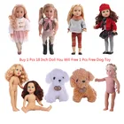Американская кукла ZWSISU, 18 дюймов, ручной работы, 7 видов стилей Реалистичная кукла, каштановые волосы, костюм для верховой езды, Рождественский костюм с бесплатной собакой