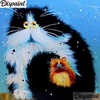 dispaint full squareround drill 5d diy diamond painting animal cat scenery embroidery cross stitch 3d home decor gift a18404