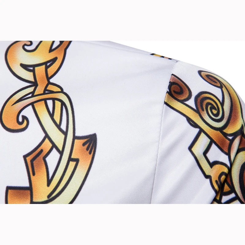 Мужская Весенняя рубашка с длинным рукавом и 3D принтом Размеры ЕС/США|fashion shirt