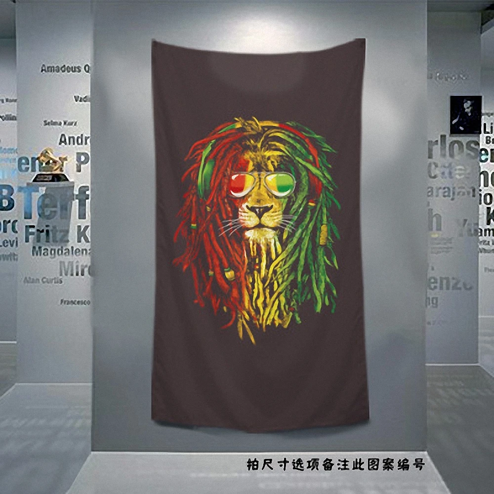 Ретро Рок музыка ткань художественный флаг баннер Боб Марли ямайский регги