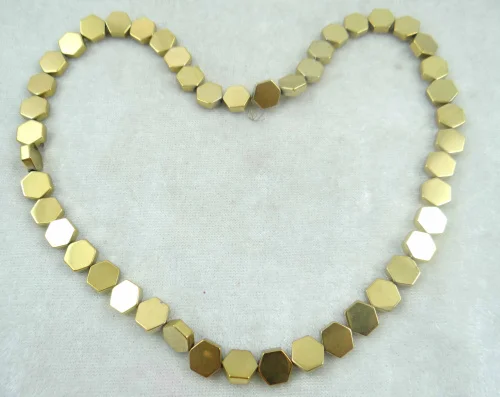 Natural Quartz crystal Titanium Hematite Faceted Gem Loose HEXAGONAL Beads loose beads 8mm making jewelry 15'' H48 | Украшения и