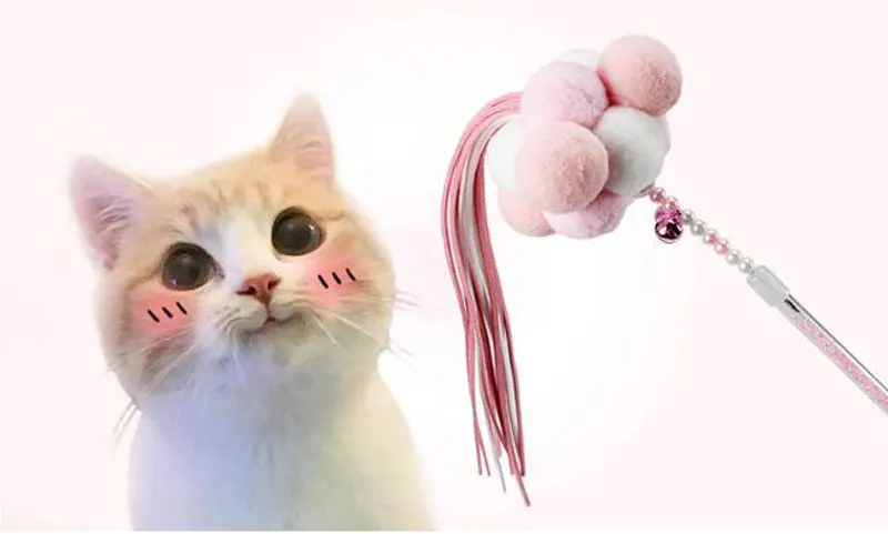 Manual Feather Ball Tassels Cat Bar Fighting Young Into Cats Pet Toys Fairy Playing Sticks | Дом и сад