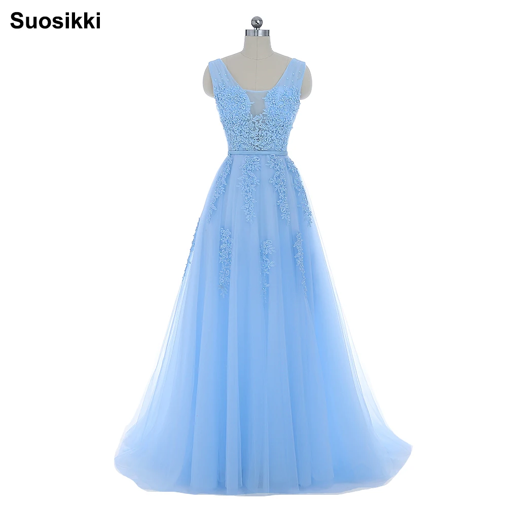 Vestido de festa милое синее кружевное длинное вечернее платье с v образным вырезом