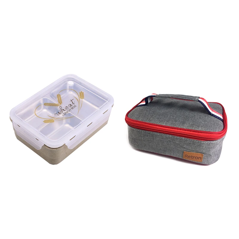 Японский контейнер для завтрака Bento Box с отделениями из нержавеющей стали пластиковый контейнер для еды коробка с контейнер для ланча сумка - Цвет: Beige with bag
