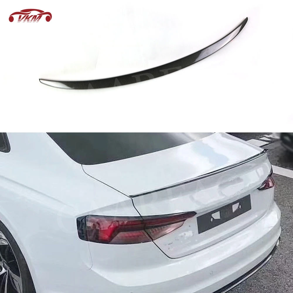 Задний спойлер для Audi A5 S5 Sedan спойлер углеродного волокна загрузки отделка стикер крылья автомобиля Стайлинг