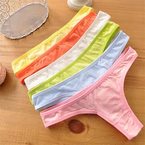 Solid Cotton Bandage G String Teenage Underwear Panties Calcinhas Breathable Young Girls Lingerie Underwear Girl Thongs