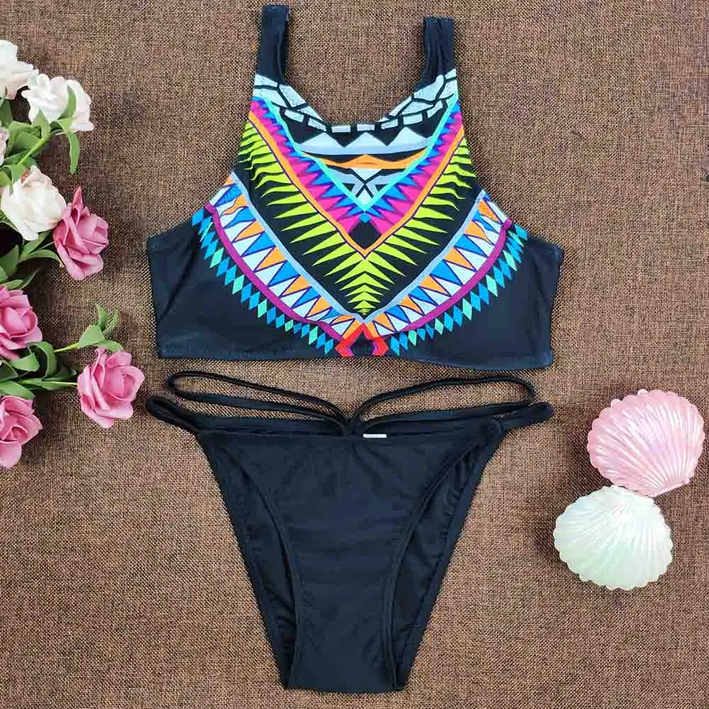 Женский костюм для плавания пикантный купальник-бикини с принтом Maillot de bain 2019 |