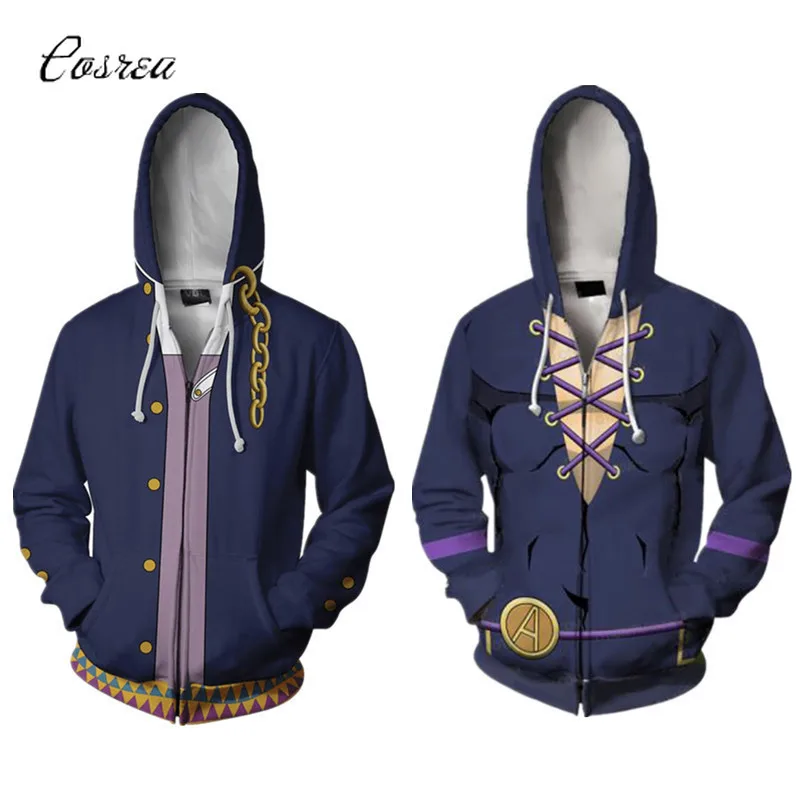 Jojo одежда толстовка женская Jojo Необычные Приключения Толстовка Kira Yoshikage худи на молнии для косплея спортивный костюм для мальчиков