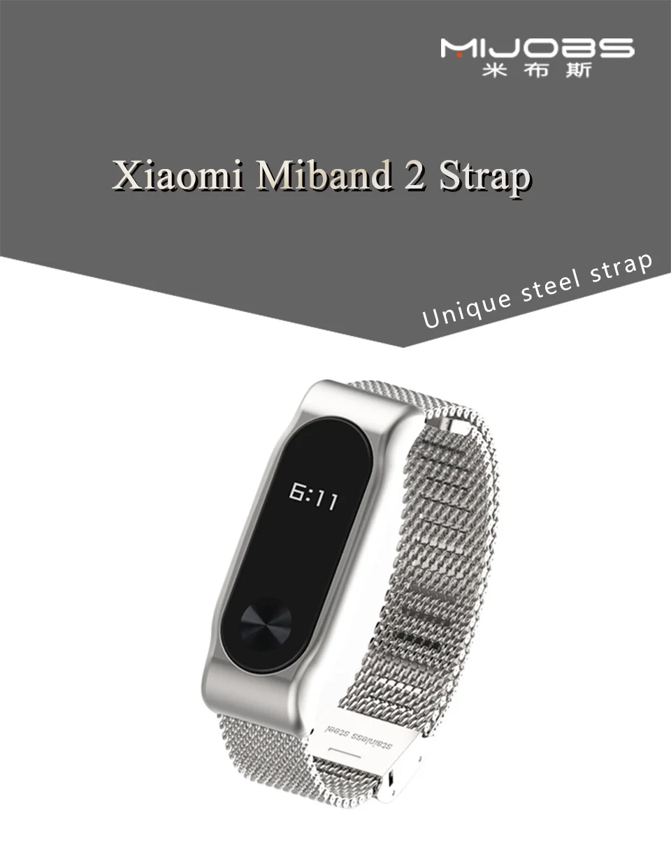 Браслет mi jobs mi Band 2, металлический ремешок на запястье, браслет из нержавеющей стали для Xiaomi mi Band 2, умные аксессуары mi band 2, ремешок Correa