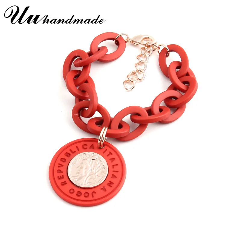 Акриловый браслет, браслеты для женщин, pulseira feminina pulseras bileklik pulseiras, очаровательный браслет, богемные ювелирные изделия mujer - Окраска металла: Red 01