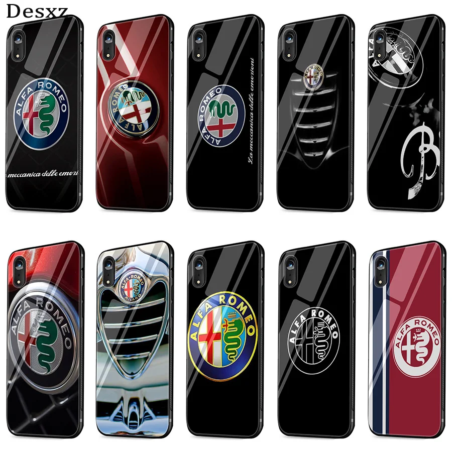 Стеклянный чехол из ТПУ для iPhone 6 6s 7 8 Plus X XR XS Max 5 5S SE с логотипом Alfa