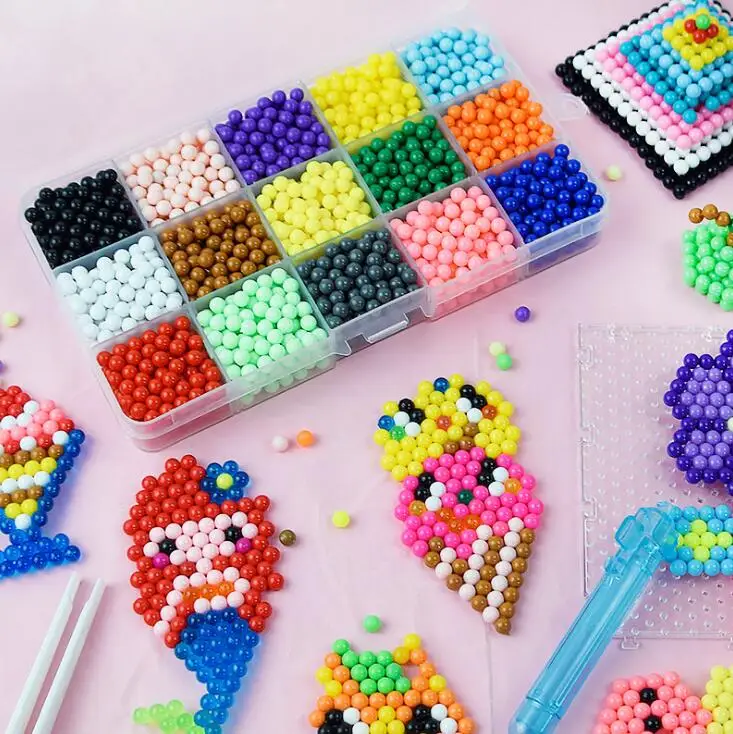 DIY водные бусины спрей Волшебная ручная работа 3D 5 мм perler бусины Хама головоломки Развивающие игрушки для детей подарок на день рождения
