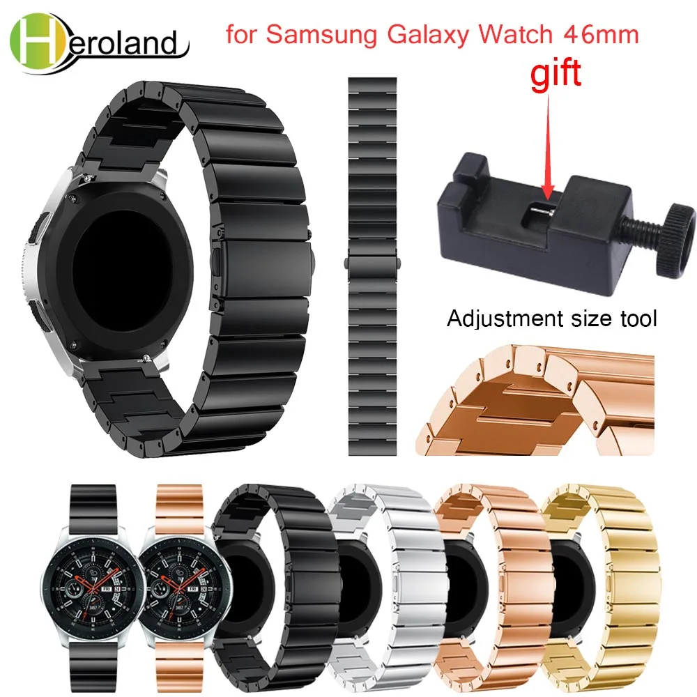 Для Samsung Galaxy Watch 46 мм/42 мм браслет роскошный из нержавеющей стали смарт ремешок для