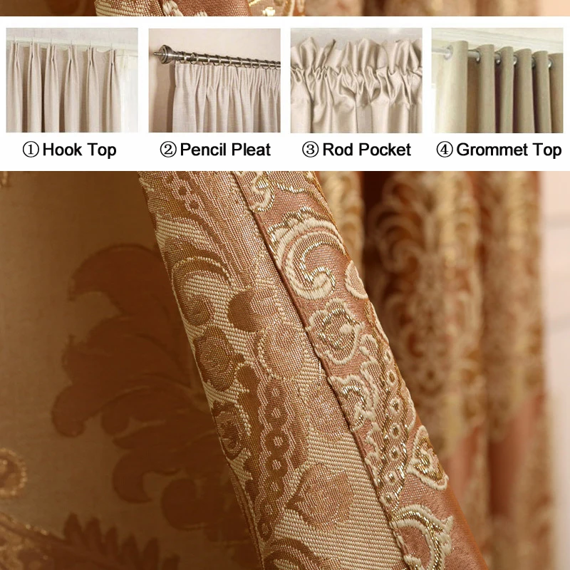European Royal Luxury Jacquard Curtains for the Bedroom Window Living Room Romantic Blinds Drapes | Дом и сад