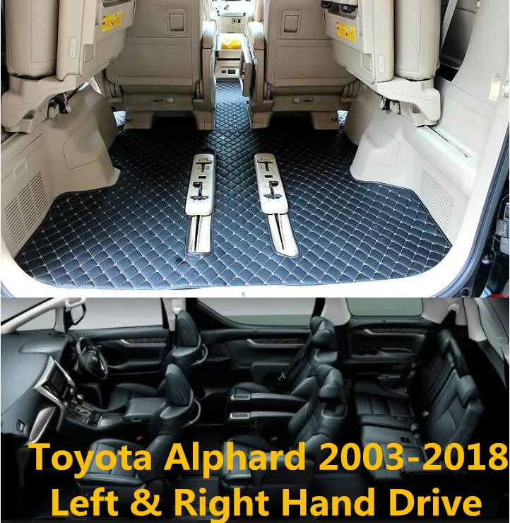 3D роскошный тонкий коврик для багажника и пола ног Toyota Alphard 2003 2017 2018 левой правой
