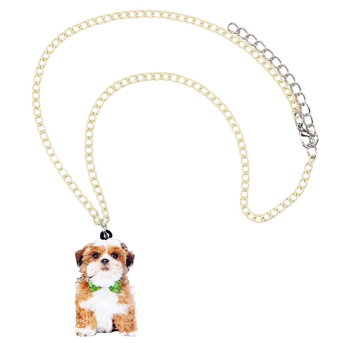 WEVENI Statement акриловая милая китайская Shih Tzu Подвеска для ожерелья собак Collier аниме