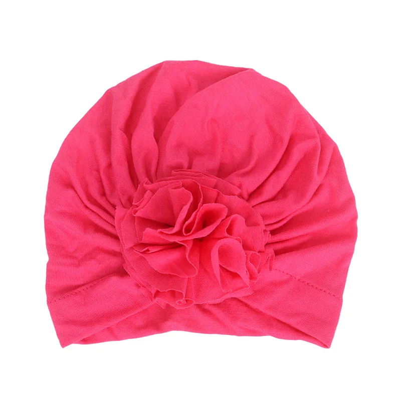 Fuchsia Новинка; шапка для маленьких девочек; шапка-тюрбан из хлопка; реквизит для фотосессии; детская шапочка; аксессуары для малышей; шапка для девочек; шапки; 16 цветов - Цвет: Fuchsia