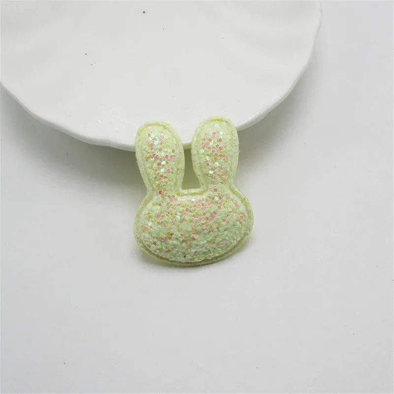 Rabbit yellow-5pcs Блестящий карамельный цвет кролик в форме головы накладки патчи Аппликации для рукоделия швейные принадлежности "сделай сам" заколки для волос аксессуары - Цвет: Rabbit yellow-5pcs