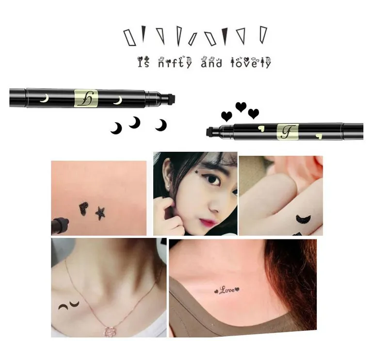 1 шт. водостойкая двойная головка водостойкий жидкий штамп подводка для глаз