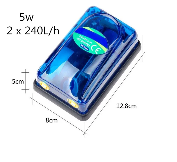 SB-348A A SET Бесшумный аквариум воздушный насос аквариум кислородный компрессор аэратор для аквариума устройство для струи Prump для рыб морской резервуар для растений - Цвет: SB-348A A SET