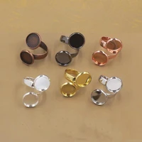 5pcslot muliti color 10mm 12mm adjustable blank ring base settings fit round flatback cabochon ring base cameo jewelry making