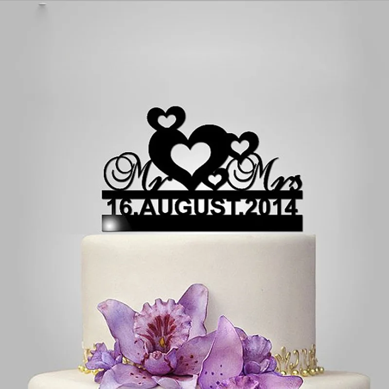

2017 реальные недорогие персонализированные акриловые украшения для свадебного торта в виде сердца мистер и миссис/Свадебная подставка/свадебное украшение/индивидуальный Топпер