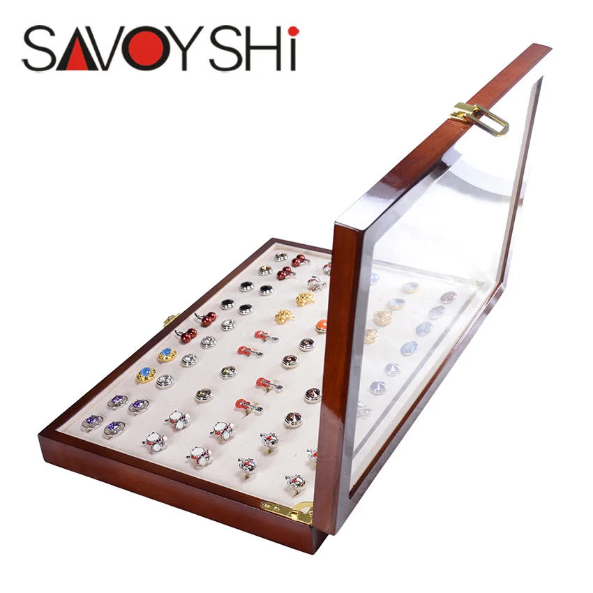 Роскошная стеклянная коробка SAVOYSHI 50 пар шкатулка для ювелирных изделий