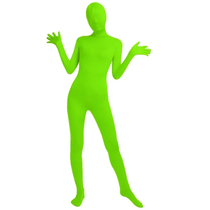 

(SCF036) Green Spandex Nylon Lycra Fetish Zentai Suit Full Body Unisex Second Skin Transparent Tight
