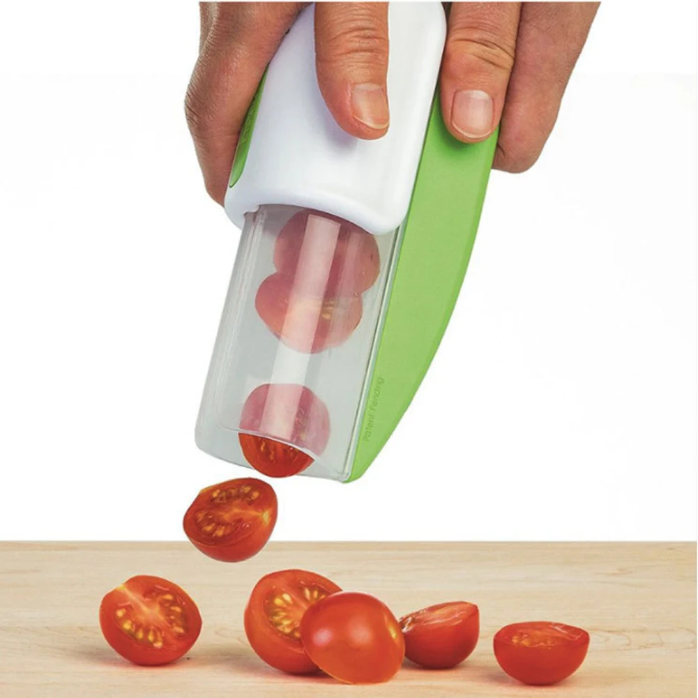 Многофункциональный Kicthen инструменты застежкой молнией Slicer помидор винограда