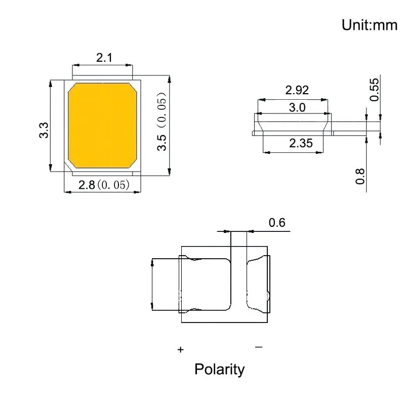 100 шт. СИД SMD 2835 Чип Белый 60mA 0.2 Вт 21-23LM 2835SMD LED Light Emitting Diode Лампы SMT Поверхностного