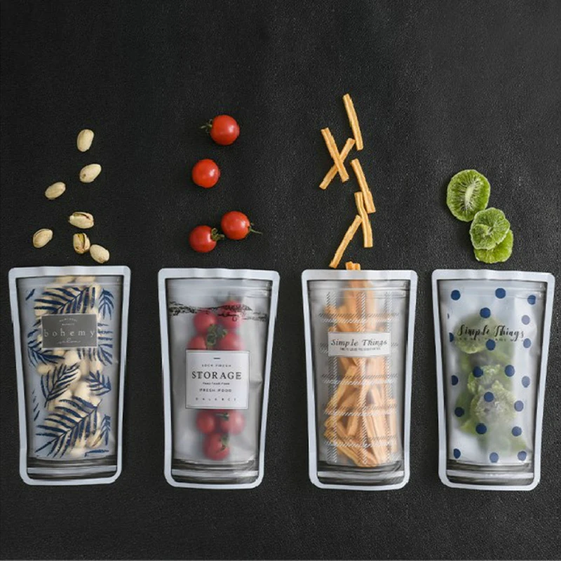 8 шт. сумки на молнии для хранения еды сэндвич-пакет Ziplock многоразовый герметичный