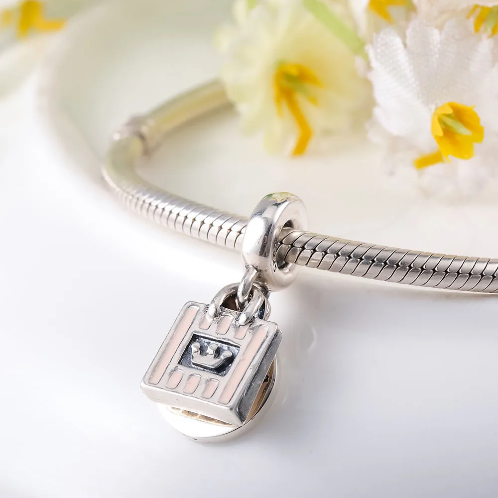 Suplush Authentic 925 Sterling Silver Shopping Queen Bag Pendant Beads fit Original Pandora Charms Bracelets Jewelry PSMB0850 | Украшения и