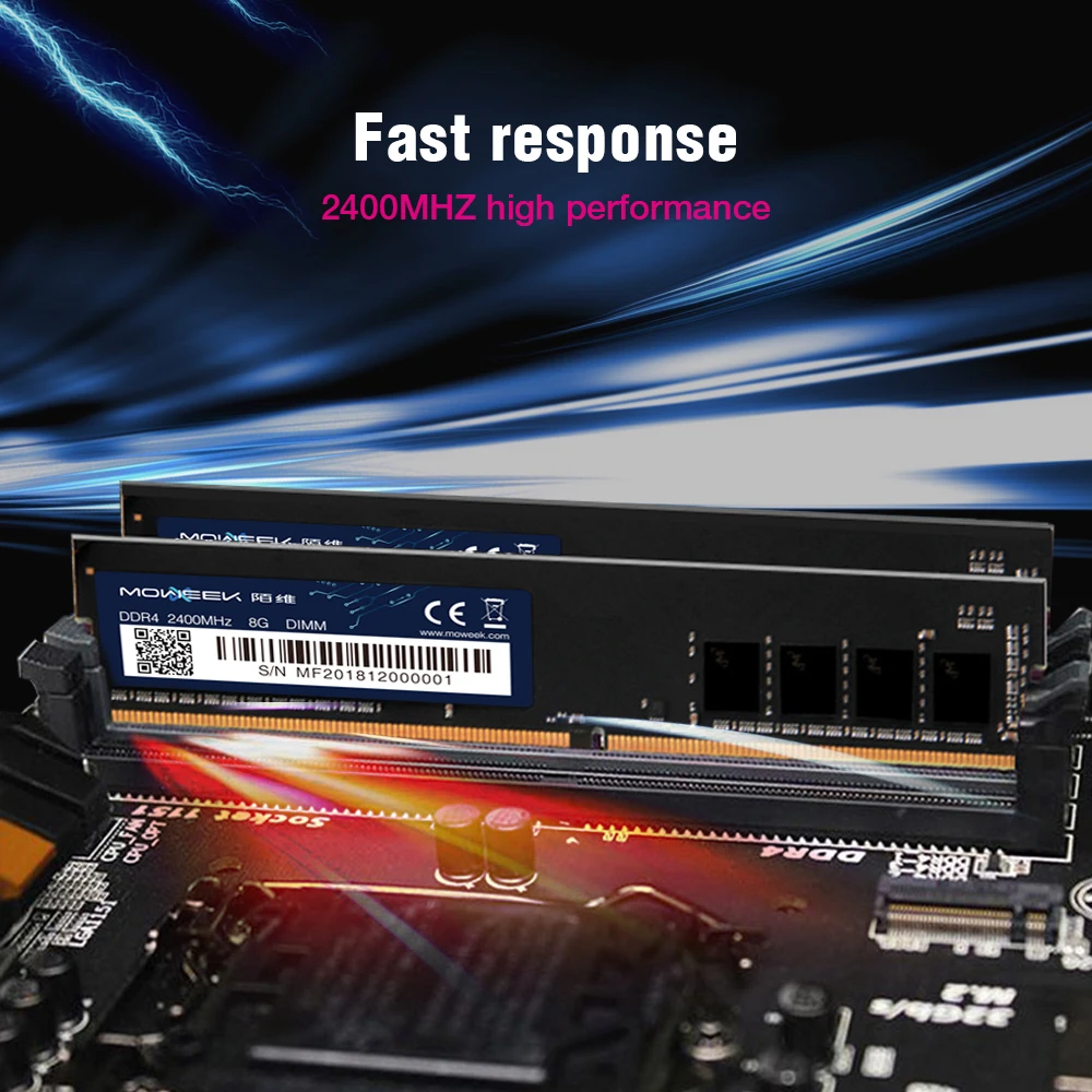 Moweek оперативная Память ddr4 4 ГБ 8 ГБ оперативной памяти, 16 Гб встроенной памяти компьютера 2400 МГц 288PIN 1,2 V для настольного компьютера