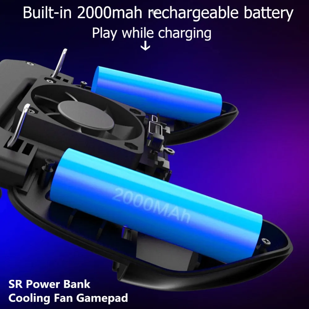 SR 2000 мАч Зарядное устройство power Bank тепловыделение H5 Вентилятор охлаждения геймпад джойстик ручка Fire Aim ключ для мобильного телефона PUBG игры
