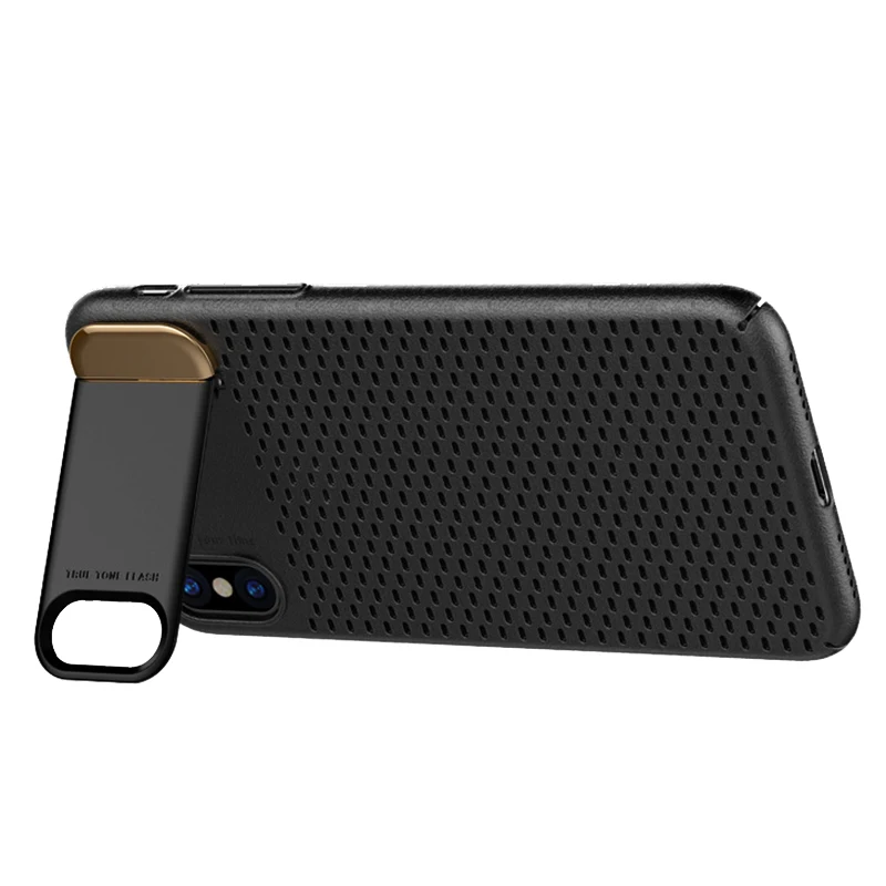 Противоударный защитный Чехол для iphone х чехол дышащая PC Shell назад с металлическим