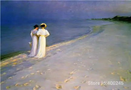 Художественный настенный Летний вечер на южном пляже Скаген от Peder Severin Kroyer Декор