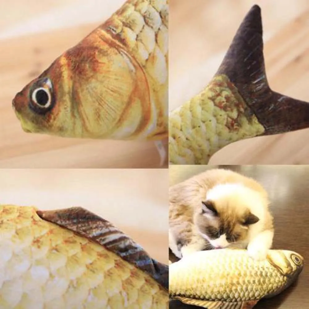 

Plush Creative 3D Funny Carp Fish Shape Cat Toy Catnip Fish Stuffed Pillow Gift Cute Simulation Fish Playing Toy For Pet Gifts