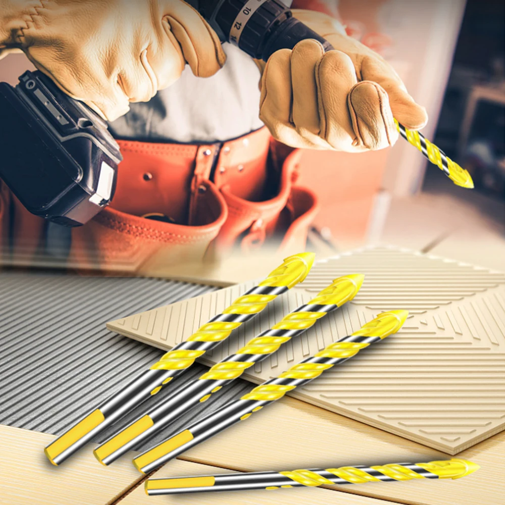 

5-7PC Multi-functional Tungsten Steel Twist Drill Bit set Triangle Drill Bits For Wood Ceramic Tile Concrete Glass Marble Cutter