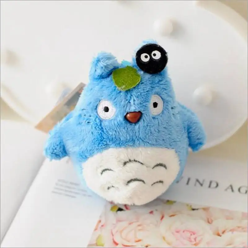 Синий MrY Mini 10 см, Мой сосед Тоторо Плюшевые игрушки Kawaii аниме брелок Тоторо игрушка, плюшевая кукла Тоторо, подарок для детей - Цвет: Синий