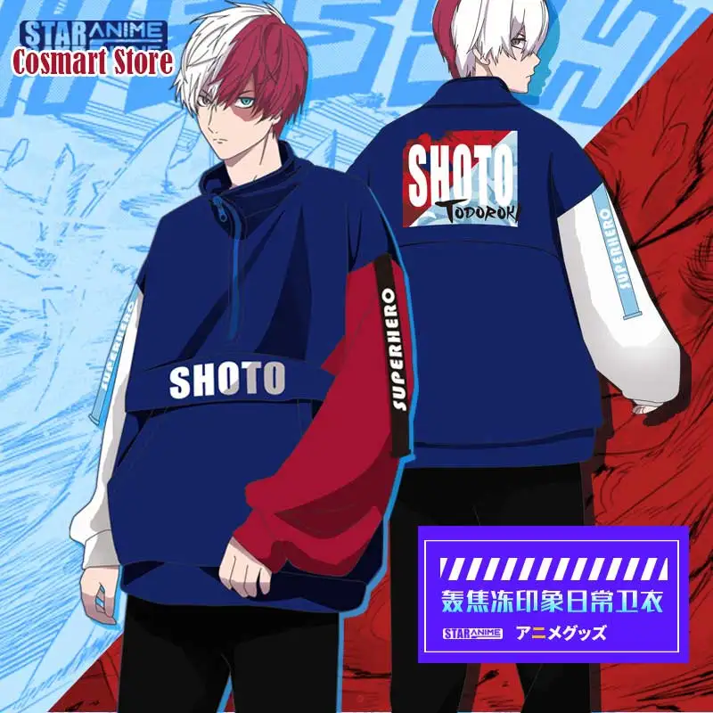 [Сток] Аниме Boku no MY HERO Academy Todoroki Shoto куртка толстовки зимнее пальто Хэллоуин костюм для мужчин