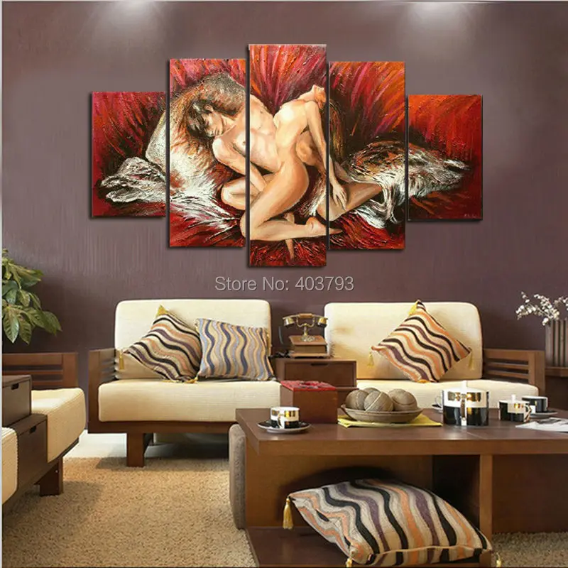 

Red Color Nude Painting ,Thick Textured Handpainted Modern Canvas Oil Painting Wall Art ,Top Home Decoration